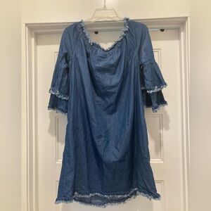 Denim fringe dress
